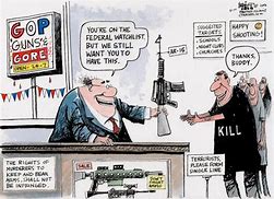 Image result for Cartoon of Church with Gun On the Wall