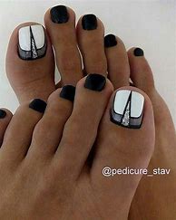 Image result for Black Toe Nail Art