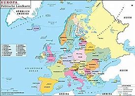 Image result for Europe Map in German