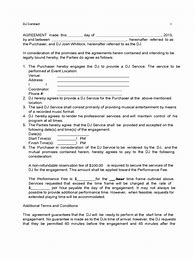 Image result for DJ Service Contract Template