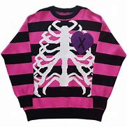 Image result for Pink Skeleton Sweater Y2K