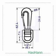 Image result for Plastic Snap Hooks Product 2D Drawing