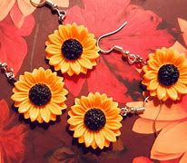 Image result for 14K Gold Sunflower Earrings