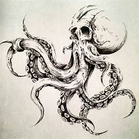Image result for Tattoo Stencil Skull On Octopus