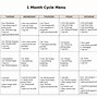 Image result for Example of Cycle Menu for One Week