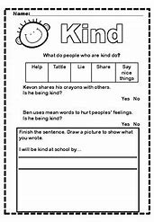Image result for Be Kind Worksheet Printable
