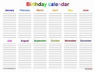 Image result for Birthday Calendar Print Out