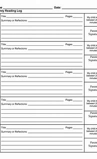 Image result for Grade Reading Log Printable