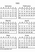 Image result for Calendar for 1993 Year