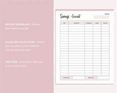 Image result for Printable Savings Account Sheet