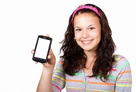 Image result for Woman Holding Phone Hapy