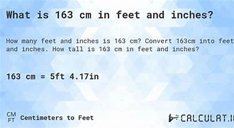 Image result for 163 Cm in Inches