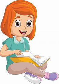 Image result for Little Girl Reading Cartoon