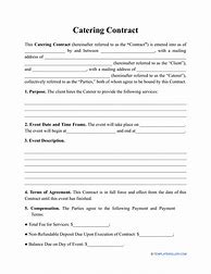 Image result for Catering Contract Sample