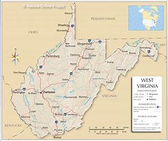 Image result for Us Map Showing West Virginia
