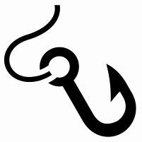 Image result for Black and White Fish Hook