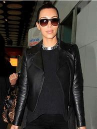Image result for Kim Kardashian Black Leather Blazer