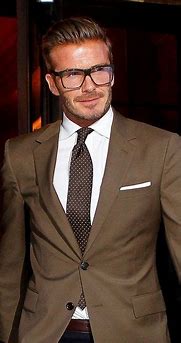 Image result for David Beckham Brown Suit
