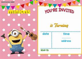 Image result for Minion Party Invitation Template