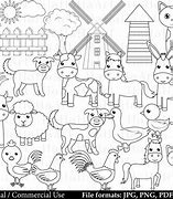 Image result for Farm Animals Clip Art Black White