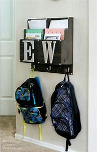 Image result for Wall Mounted Backpack Rack