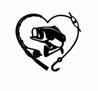 Image result for Fishing Heart Decal