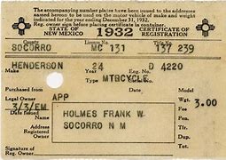 Image result for State of New Mexico Certificate of Vehicle Registration with Two Names