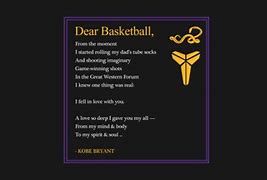 Image result for Dear Basketball Kobe Bryant