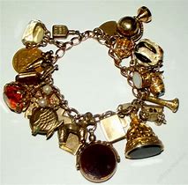 Image result for Used Vintage Gold Charm Bracelet