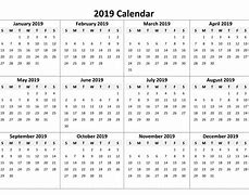 Image result for Monthly Calendar 2019