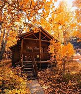 Image result for Picture of a Cabin Overlooking the Fall Trees