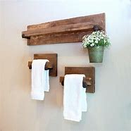 Image result for Wood Bathroom Hand Towel Holder