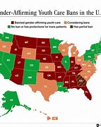 Image result for States Banning Gender Affirming Care Map
