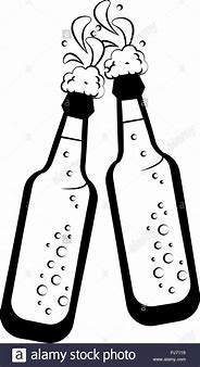 Image result for Black White Clip Art Cartoon Beer Bottle