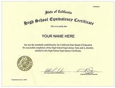 Image result for California GED Certificate Template