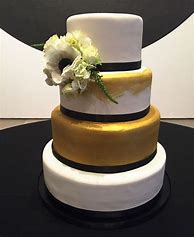 Image result for Black White and Gold Wedding Cake