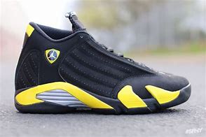 Image result for Air Jordan Retro 14 Black and Yellow