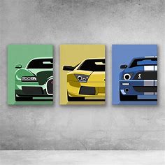 Sports Car Set - Pop Art Modern Canvas Wall Art in 2023 | Modern wall art canvas, Car wall art, Art gallery wall