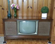 Image result for Vintage Small TV Sitting On Console TV