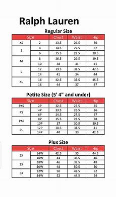 Ralph Clothing Size Chart Ralph Size Chart
