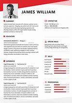 Image result for Resume Template Red