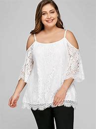 Image result for Plus Size White Lace Top