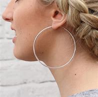 Image result for Large Sterling Silver Hoop Earrings