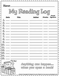 Image result for 5th Grade Reading Log Printable Public School 11