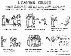 Image result for Cartoon People Leaving Church