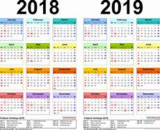 Image result for 2018 to 2019 Year Calendar NYC