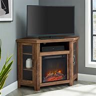 Image result for Corner Living Room Fireplace TV Stand