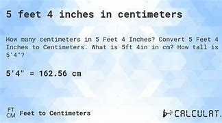 Image result for 5 Foot 4 Inches in Centimeters