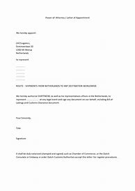 Image result for Power of Attorney Letter
