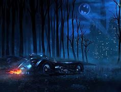 Image result for Tim Burton Batmobile Forrest Driving